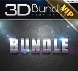 极品3D金属质感的PS图层样式：3D Collection Text Effects Bundle